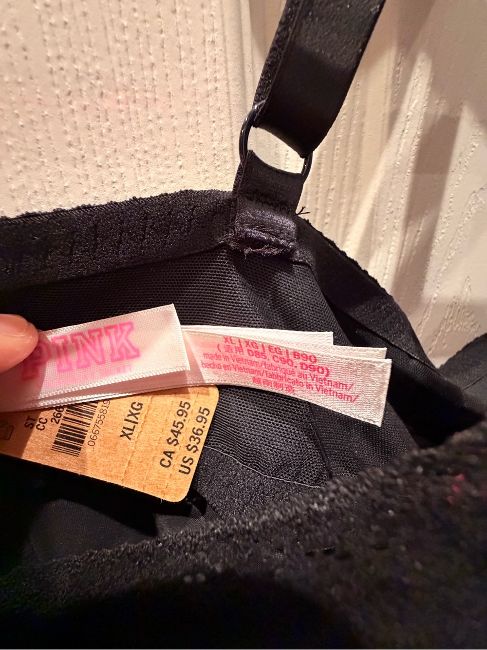 PINK Victoria's Secret Black Lace Longline Bralette - Picture 2 of 3